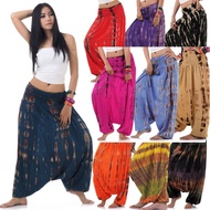 Tie-Dye Harem Pants Elastic Waist Cuffed