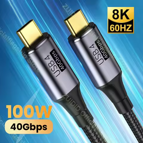 USB4.0 20/40Gbps Data Cable USB C to Type C Thunderbolt 3 8K@60Hz Data Cable PD 100W 5A Fast Chargin