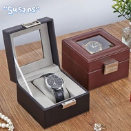 SUSANS Watch Storage Box, Leather 1 Watch Slot Watch Box, Portable Wood Watch Collection Box Gift
