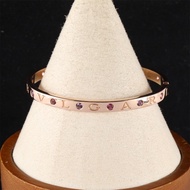 BVLGARI(寶格麗) BVLGARI BVLGARI 字母十二彩色寶石手鐲 18K玫瑰金/鑽石 M 玫瑰金 18K
