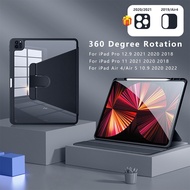 Rotation Case for iPad Air 5/Air 4 /For iPad mini 6 Pad Pro 11" 360 Rotation Clear Hybrid Back Cover