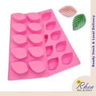 Leaf Silicone Mould 10 Cavity 30gr Handmade Soap Mini Cake Candle Jelly Mold Acuan Kuih Daun