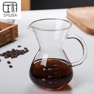 SHUBA กระจกสำหรับผู้หญิง หม้อกาแฟ ทนความร้อนทน 400/500มล. หม้อเอสเพรสโซ่ เครื่องทำกาแฟ เครื่องทำกาแฟ โถใส่ชา บาริสต้า