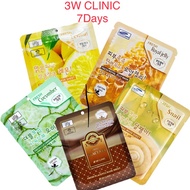 [HOT]10 Masks 3W CLINIC White Skin 7 Days 5 Extracted From Fresh Lemons, Cucumbers, Sheep Placenta, Honey And Royal Jelly