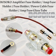 BOSOKO Amplifier Fuse Holder / Fuse Holder / Power Cable Fuse Holder / Amplifier Fuse with Cable / A