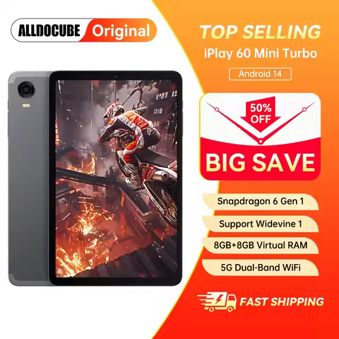 ALLDOCUBE iPlay 60 Mini Turbo 4K Gaming Tablet 8.4" Eye-care Screen 8GB+8GB RAM 128GB ROM Android 14