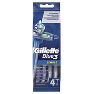[Hot Deal] Free delivery จัดส่งฟรี Gillette Blue3 Simple Razors Pack4 Cash on delivery เก็บเงินปลายทาง
