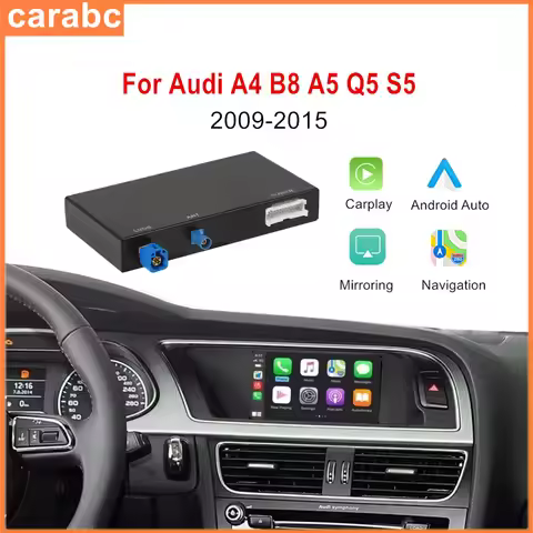 CARABC For Audi A4 B8 A5 Q5 S5 2009-2015 Wireless CarPlay Android Auto Bluetooth GPS Navigation Mirr