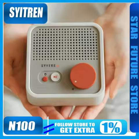 Syitren Mini Bluetooth Speaker N100 Ornament Built-in Dual Speaker Stereo Smart Bass Home Portable W