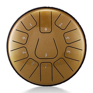 【ENC】- Steel Tongue Drum 6 Inch 11 Note Ultra Wide Range Percussion Instrument Hand Pan Drum Tank Drum,Square