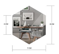 Gratis Ongkir - (1 PC) Kaca Segi Enam Hexagon Dekorasi Dinding / Cermin Hexagonal Dekorasi Dinding