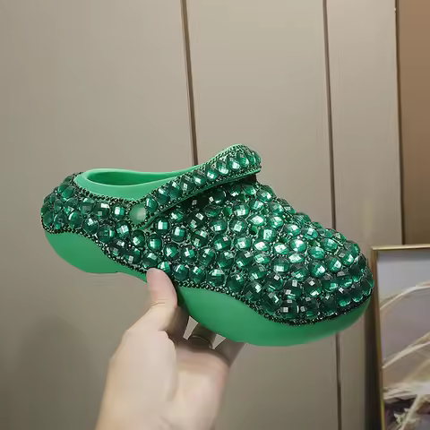 Women's Shoe Brand Fashion Rhinestone Platform EVA Clog Lightweight Breathable Summer Women's Shoes
