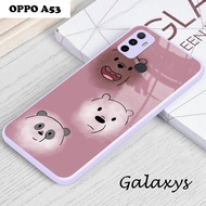 Softcase Glass Kaca Ungu/Lilac Oppo A53 - [GL94] - Case Oppo A53 - Casing Hp Oppo A53 - Case hp Oppo