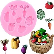 XMOLDNMS Vegetable Fruit Radish Tomato Eggplant Cabbage Silicone Mold For Cake Decorating Cupcake Topper Candy Chocolate Gum Paste Polymer Clay