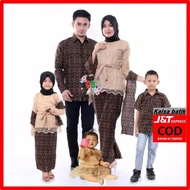 Hlk8- Baju Batik Couple Kebaya Brokat Keluarga Batik Keluarga Batik