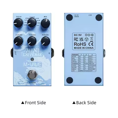 M-VAVE Guitar Effect Pedal Digital Modeling Reverberation Effector with 9-Mode Reverb Selection for 