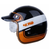 Open Face Motorcycle Helmet With Lens Retro Vintage Casque Casco Mopeds Vespa Rbike Jet Pilot Capace