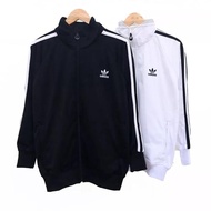 COD - Jaket Adidas Tracktop Firebird Pria - Putih Strep Hitam Polyster