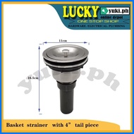 ∲ ➧ ① ECQ BASKET STRAINER WITH 4" TAIL PIECE FOR KITCHEN SINK