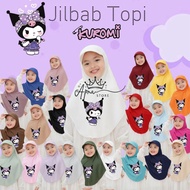 Instant Children's Bergo - Kuromi Children's Hat Hijab - Children's Hijab Ages 1 2 3 4 5 6 7 Years I