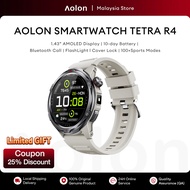 Aolon Tetra R4 Smart Watch 46mm AMOLED Display AOD HD Bluetooth Call 100+ Sports Modes Flashlight Sp