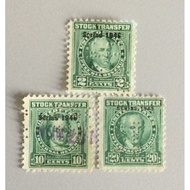 1940’S USA 3 Stock Tranfer Stamps Mix Series.