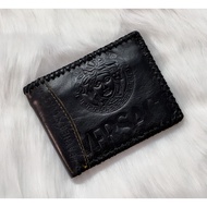 100% VERSACE Genuine Cow Leather Men'S Wallet | Horizontal Wallet