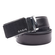 OASIS เข็มขัดผู้ชาย เข็มขัดหนังแท้ หัวออโต้ รุ่น ABLA-4752 สีดำ