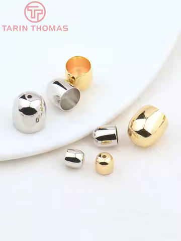(3487)12PCS 6MM 8MM 10MM 11MM 24K Gold Color Brass Bead Caps Charms Connector High Quality Diy Jewel