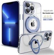 Magsefe Case Magnetik Kick Stand 360 Ring Silicone SoftCase For Iphone 12 12 Pro 12 Pro Max CLEAR de