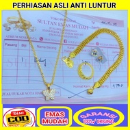 (Free nota) promo perhiasan emas murni kadar 997 tidak luntur/kalung/gelang/cincin/anting