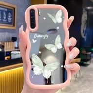 HIJAU Casing For OPPO A91 F15 Reno 3 Case Casing Butterfly Bright Green Pattern HP Cesing Macaron Ca