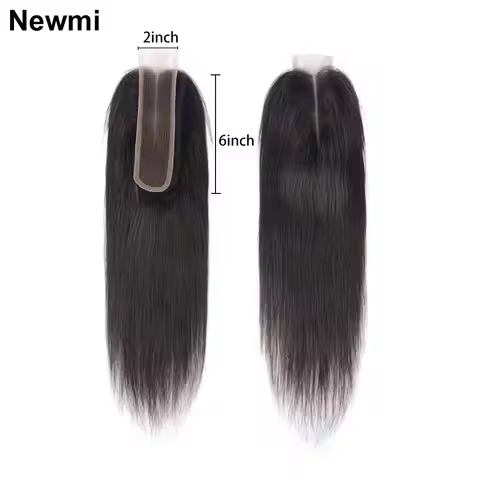 2x6 Closure Human Hair Newmi Transparent 2x6 Lace Closure Pre Plucked Straight Hair Natural Color Ki