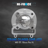 H4R HI-Force Ceramic Cylinder Block - BORE UP SEHER Block Mio Mio Soul Nouvo 58mm BORE UP Block H4