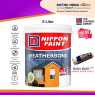 5L Nippon Paint Weatherbond (WB) - Exterior Walls Color Option - AnyColors PM Code + Freegift