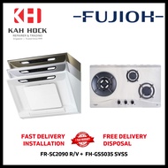 FUJIOH FR-SC2090 R/V 900MM INCLINED DESIGN COOKER HOOD + FH-GS5035 SVSS STAINLESS STEEL HOB BUNDLE