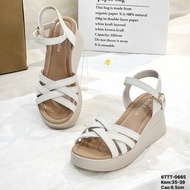 6,5cm high wedge Sandal with woven straps and buckle - (6TTT) - Genuine Jolie product