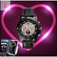 [FREE ENGRAVE & ORIGINAL]FOSIL Grant Sport Automatic Black Leather Men's Watch 44mm with 2 year warr