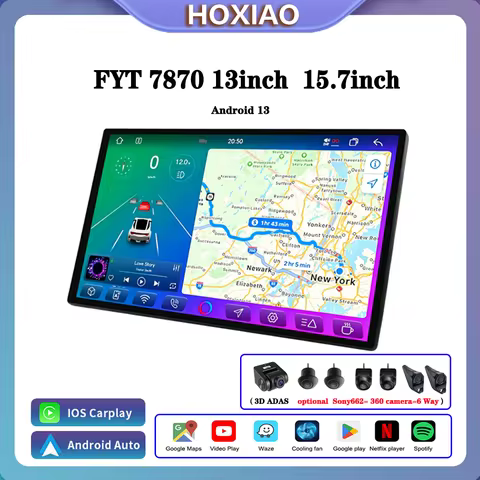 15.7inch 13 inch UIS7870 Android13 Car Radio Carplay auto Multimedia Player 4G GPS 360 Navigation DT