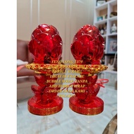 Crystal LED Altar Lamp 2 Yuan Bao Shiento Xian Tao Peach 7.5 Inch