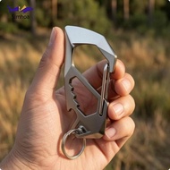 [Simhoa] Carabiner Keychain Multi Functional Bottle Opener Keychain Long Black