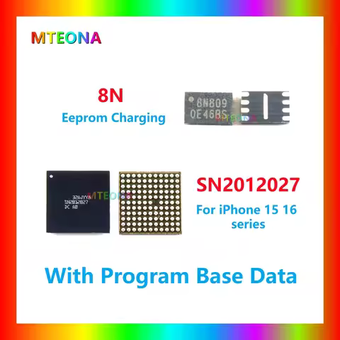 1-5PCS U2 SN2012027 8N Q4EE Eeprom Charging IC Set For iPhone 15 16 15Pro Pro Max Plus With Program 