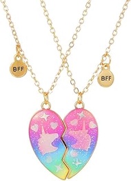 Friendship Necklace Best Friend Necklace Matching Magnetic Unicorn Mermaid BFF Necklace for 2 Girls 