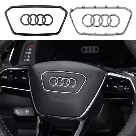 Auto Steering Wheel Center Logo Emblem Trim Covers For AUDI A6L A7 2019-2024 A7L 2020-2024 Q6 2023-2