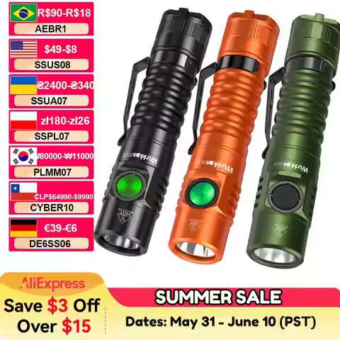 Wurkkos FC11C Flashlight Nippon Chemical 519A Mountaineering Edition 18650 Battery Max Output 1200 L