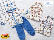 Stelan cindung bayi 0-3 bulan motif hewan lucu/ PBM BABYSTORE / stelan anak bayi perempuan atau laki