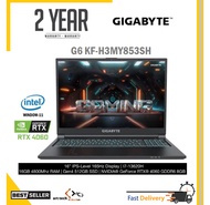 GIGABYTE G6 KF-H3MY853SH GAMING LAPTOP ( i7-13620H/16GB 4800MHZ/Gen4 512GB/RTX4060 8GB/16” FHD IPS 165Hz/Win11 )