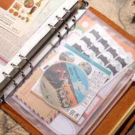 Binder Notebook A5A6A7 Handbook Inner Core Frosted pvc Zipper Clip Business Card Bag Storage Bag