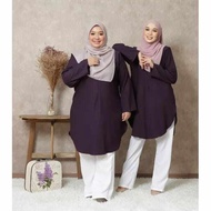 Blouse Muslimah Plain Plus Size Blouse Trendy Blouse Muslim Wear Women Muslimah wear Long Kurta Plus Size Baju Raya 2024 Special Offer Baju Raya