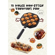 12 Holes Takoyaki Homemade Non Stick Aluminium Grill Pan